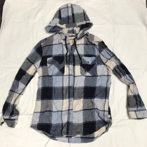 GARAGE Women's button-up flannel hoodie, Small